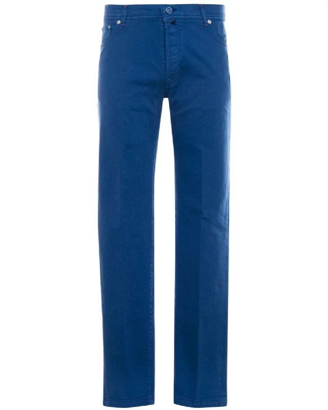 Modern Rebel Elegant Outfits Blue 5 Pocket Denim Pant