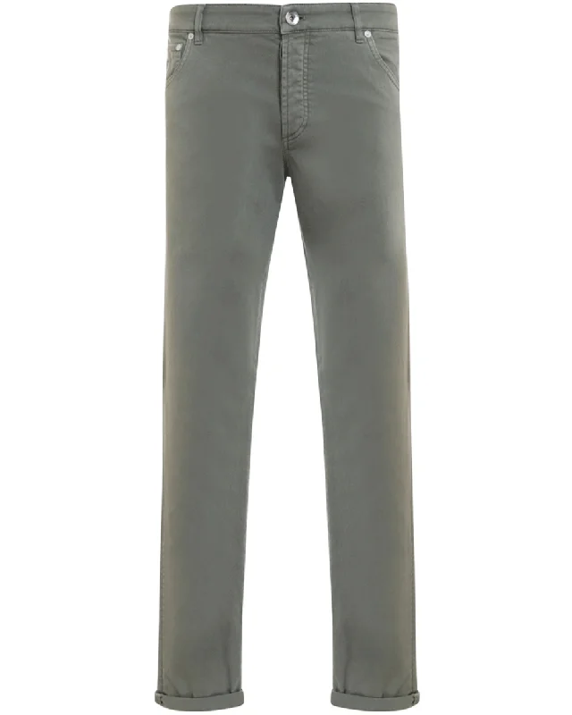 Effortless Urban Sporty Jackets Skinny Fit Denim Pant in Sage