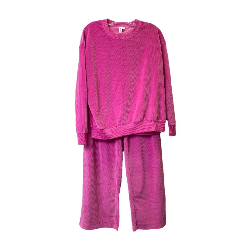 Heritage Edge Sporty Jackets Pink Athletic Pants 2pc By Joyspun, Size: 6