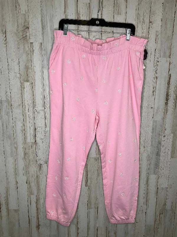 Retro Rugged Sporty Designs Pink Athletic Pants Draper James, Size Xl