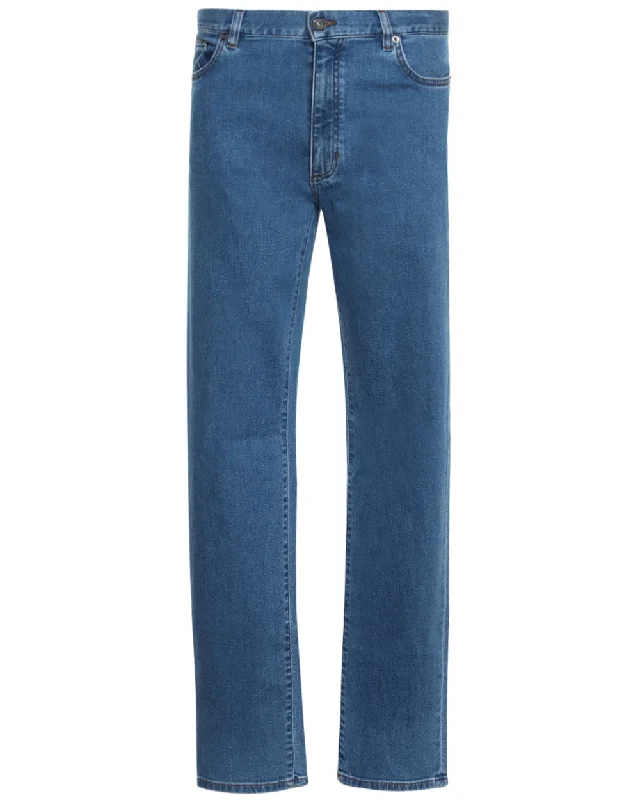 Urban Edge Modern Clothing Slim Fit Denim Pant in Medium Wash