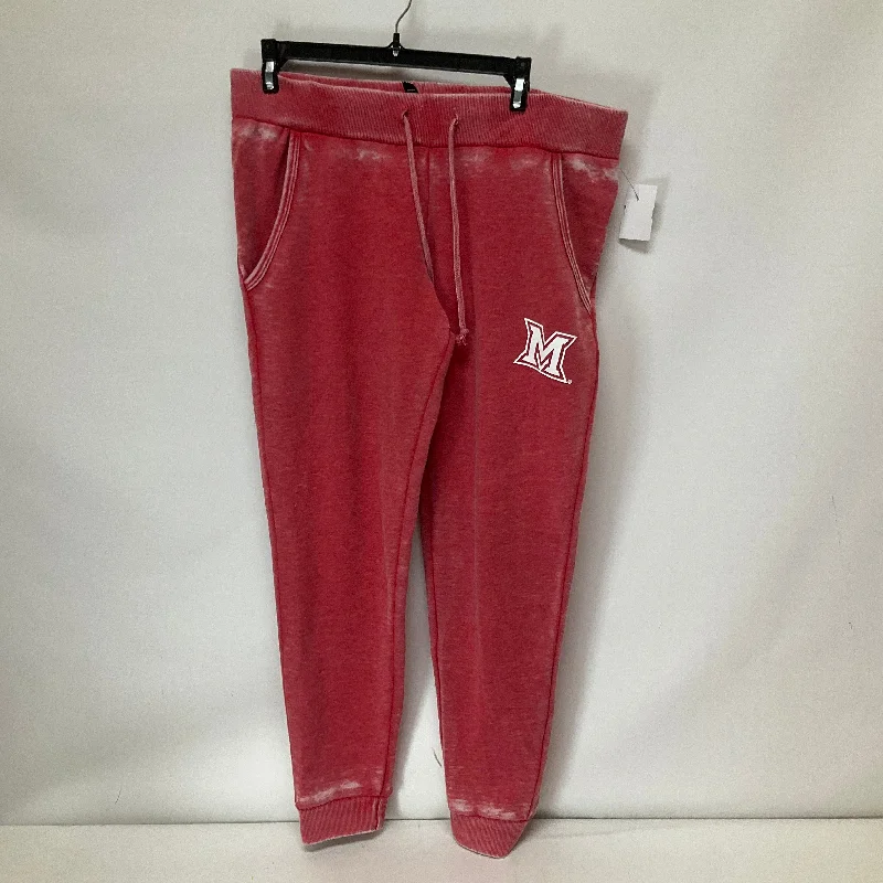 Contemporary Street Easygoing Wardrobe Red Athletic Pants Cmc, Size M