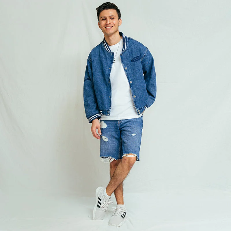Vintage Sleek Trendy Shoes Ripped denim Bermuda shorts
