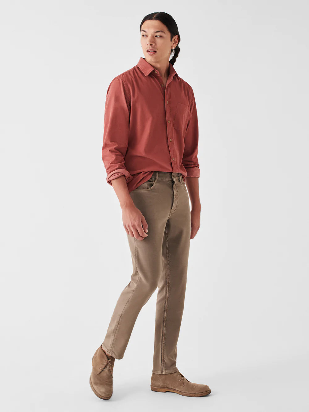 Relaxed Cool Street Style Faherty Stretch Terry 5-Pocket, Mountain Cliff