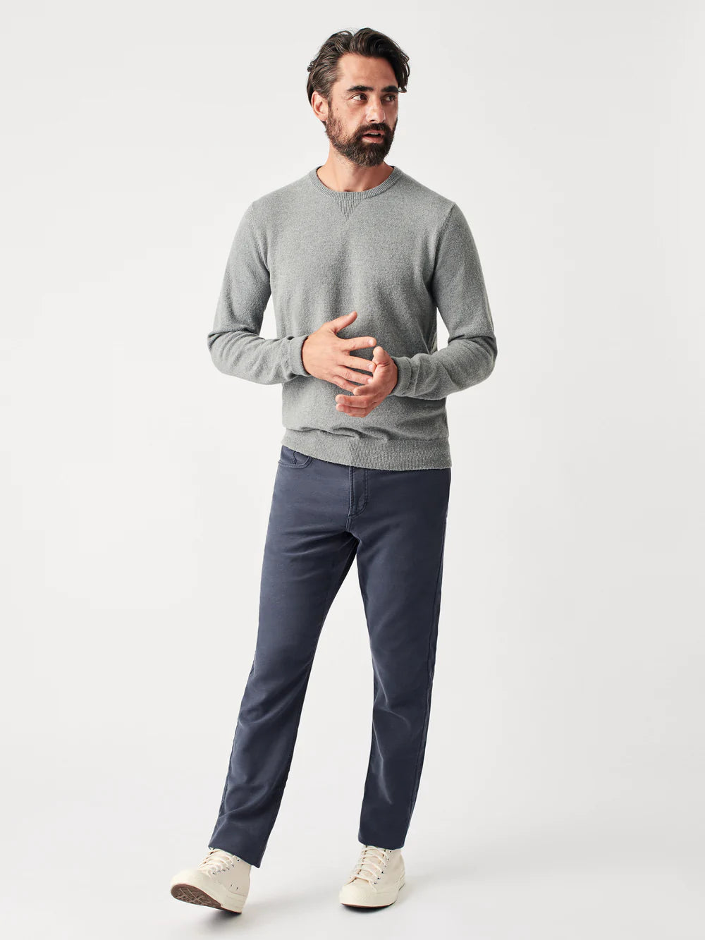 Rugged Edge Fashionable Wear Faherty Stretch Terry 5-Pocket, Navy