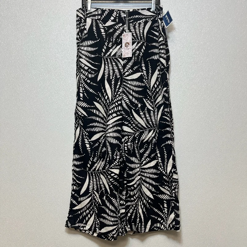 Minimal Classic Black Pants Palazzo Cme, Size Xl