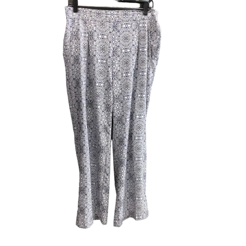 Chic Monochrome Blue & White Pants Wide Leg Counterparts, Size M