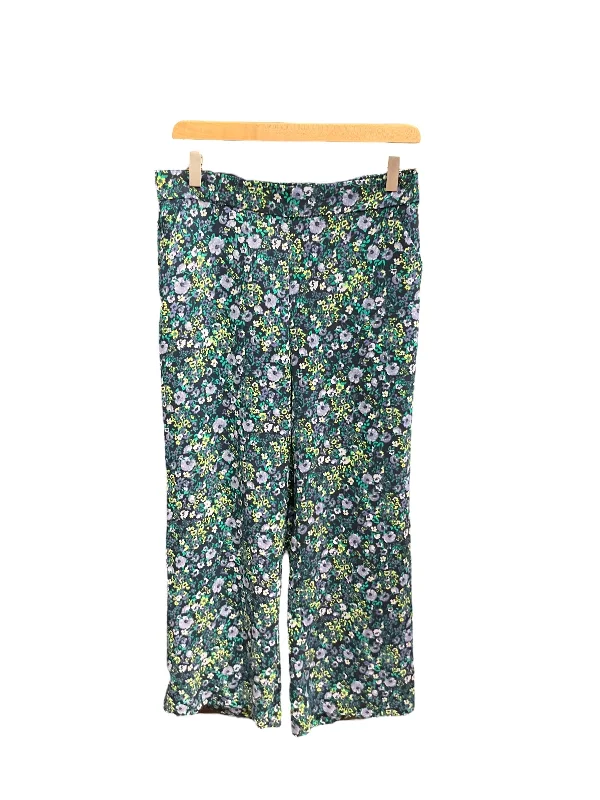 Vintage Contemporary Floral Print Pants Wide Leg Loft, Size M