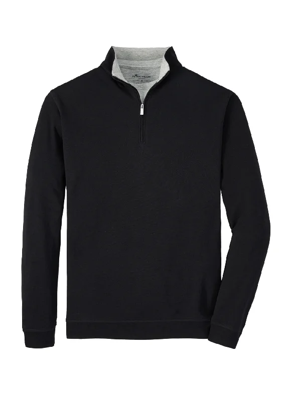Rugged Luxe Sporty Wear Peter Millar - Men's Crown Comfort Quarter-Zip - Black