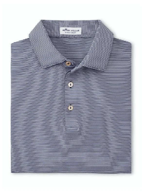 Contemporary Cool Relaxed Fit Peter Millar - Men's Jubilee Striped Polo - Navy