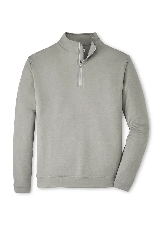 Classic Cool Business Casual Peter Millar - Men's Perth Performance Melange Quarter-Zip - Gale Grey Classic Cool Business Casual Peter Millar - Men's Perth Performance Melange Quarter-Zip - Gale Grey