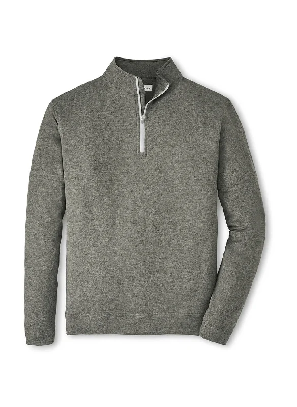 Modern Rebel Summer Wear Peter Millar - Men's Perth Performance Melange Quarter-Zip - Smoke Modern Rebel Summer Wear Peter Millar - Men's Perth Performance Melange Quarter-Zip - Smoke