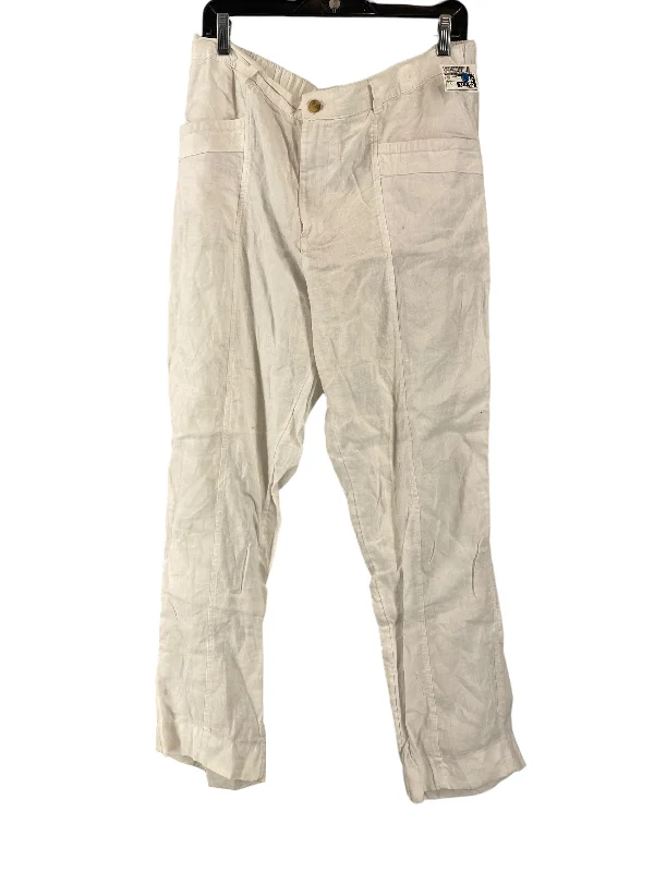 Modern Minimal White Pants Lounge Nicole Miller, Size Xl