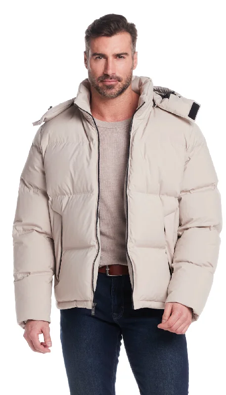 Monochrome Rugged Urban Fashion DOWN FILLED FLEX TECH PUFFER JACKET
