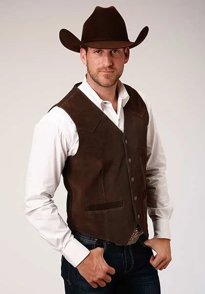 Heritage Cool Relaxed Looks Men's Roper Suede Vest #02-075-0500-0510BR