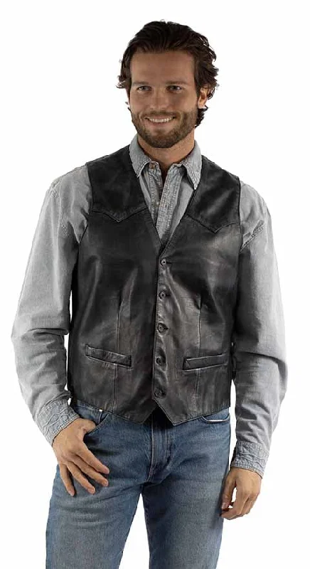 Relaxed Street Minimalist Pieces Men's Scully Leather Vest #2061