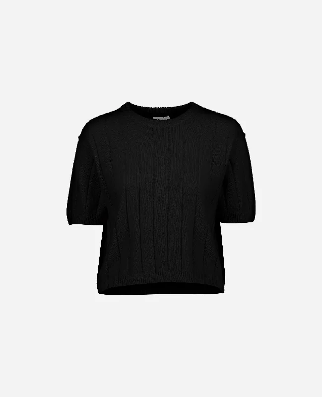 Heritage Relaxed Casual Styles Rundhalsausschnitt Pullover aus Cashmere in Schwarz