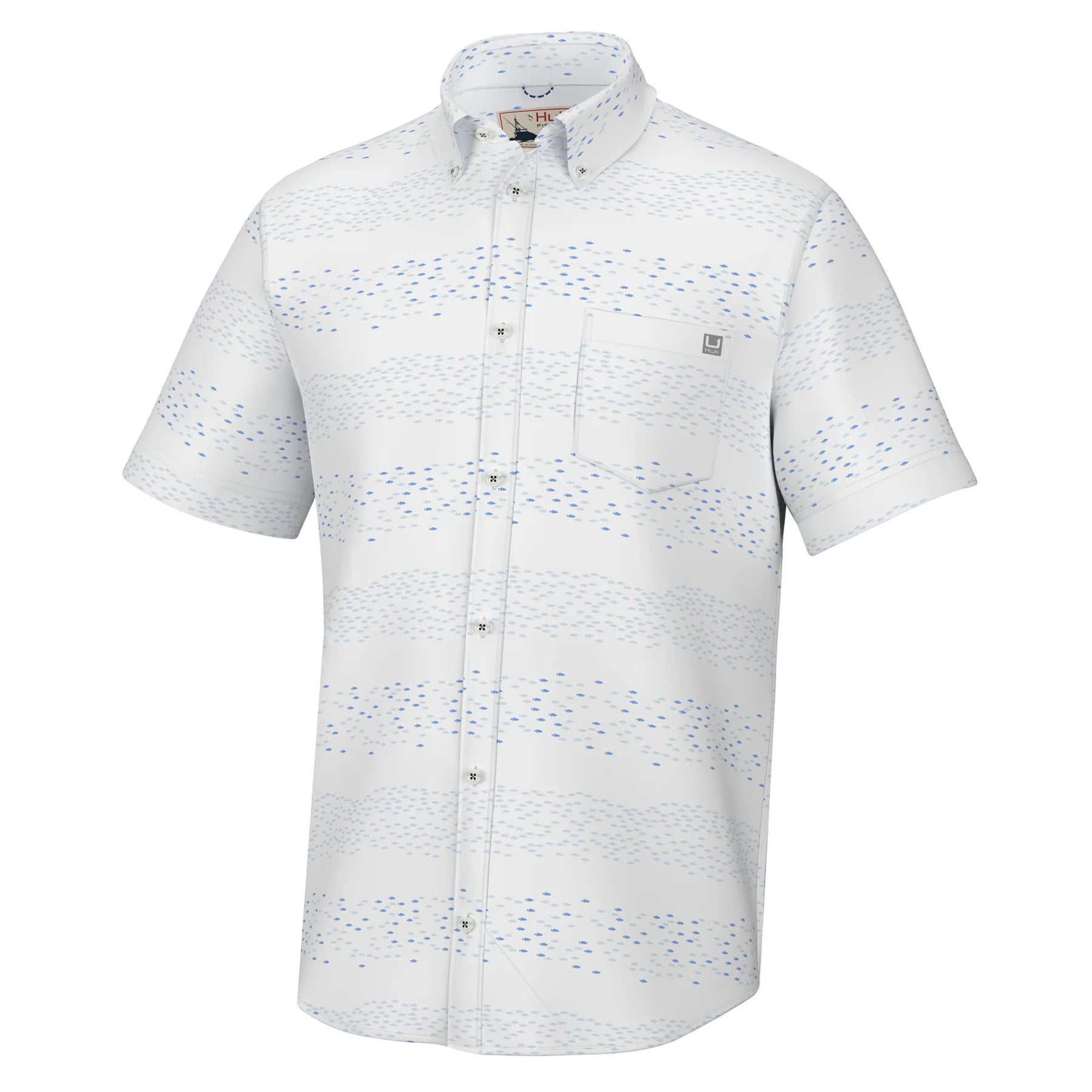 Rugged Luxe All-Weather Outfits HUK Kona Print Button-Down