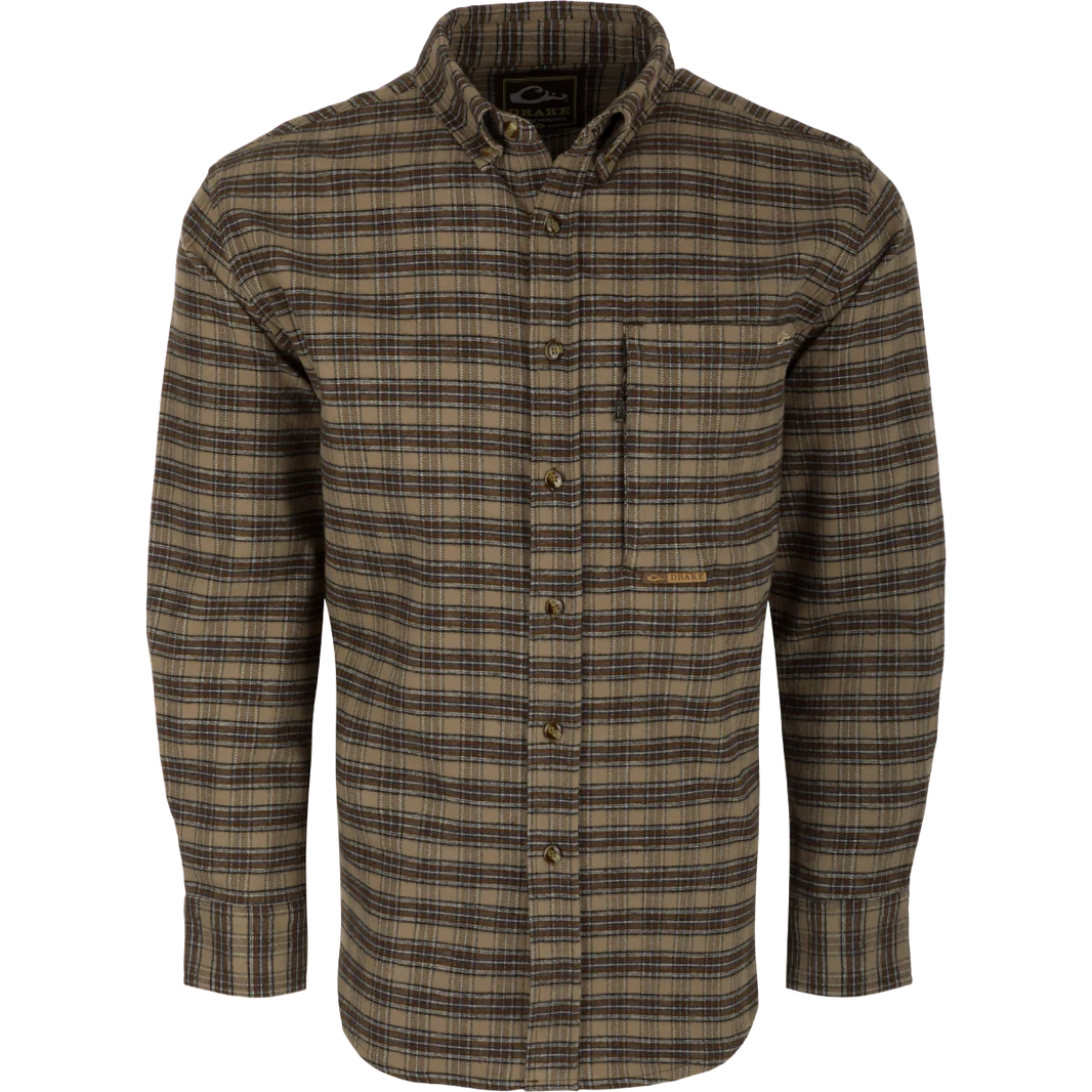 Timeless Rebel Urban Tees Drake Autumn Brushed Twill Plaid Button-Down Long Sleeve Shirt
