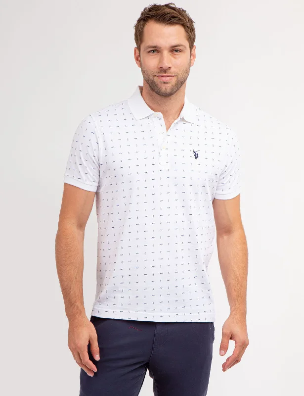 Smart Rugged Street Outfit ALLOVER PRINTED JERSEY POLO SHIRT