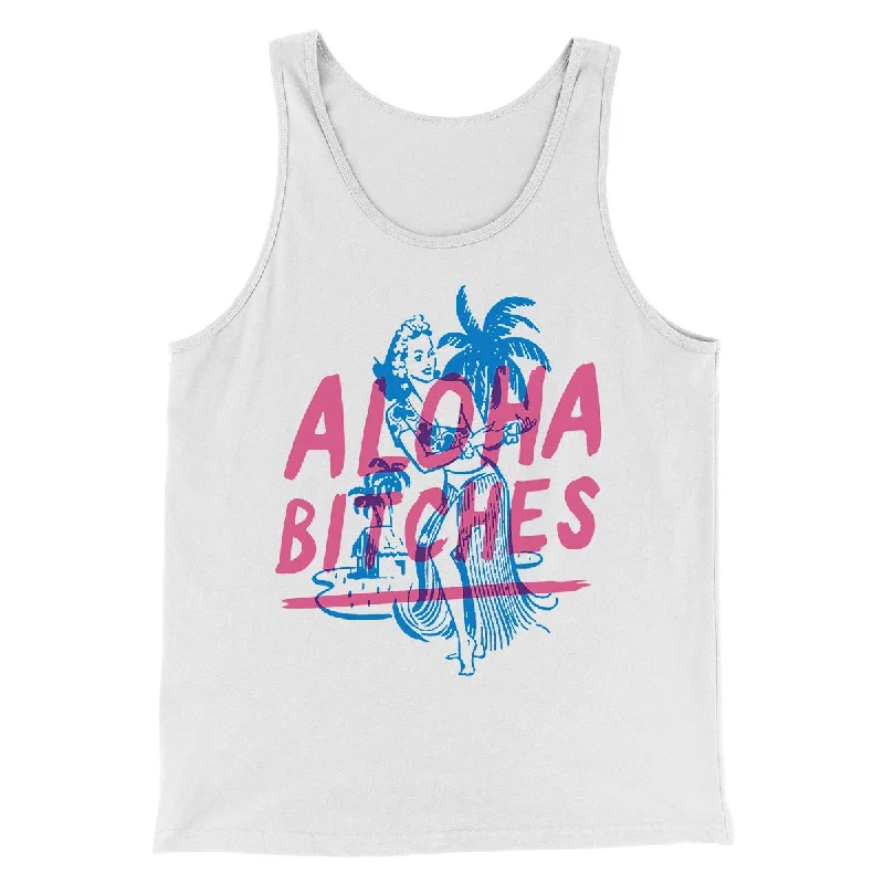 Retro Monochrome Casual Trousers Aloha Bitches Funny Men/Unisex Tank Top