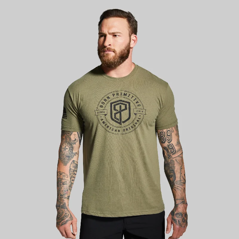 Urban Minimal Trendy Pants American Original T-Shirt (Military Green)