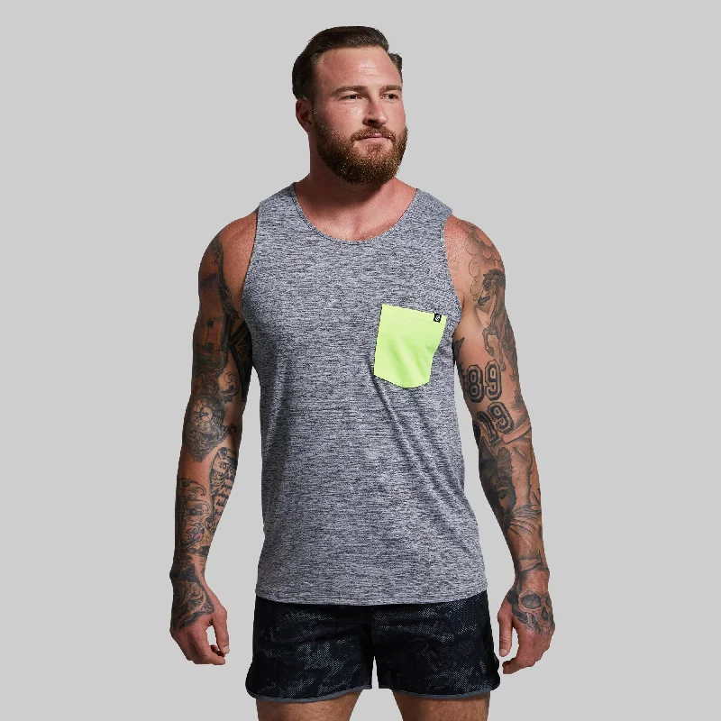 Smart Contemporary All-Day Wear Athleisure Pocket Tank (Heather Grey)