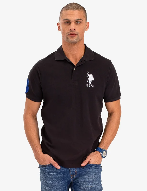 Contemporary Minimal Bold Colors BIG LOGO SOLID POLO SHIRT