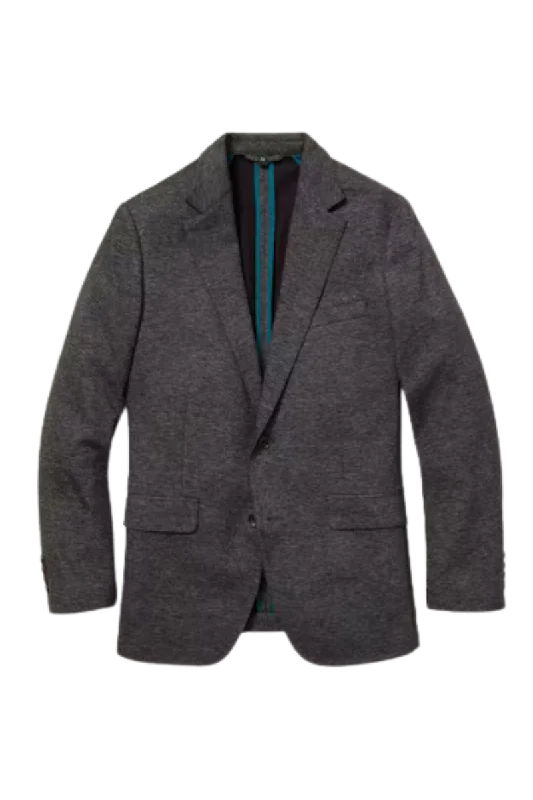 Contemporary Rugged Relaxed Fit Black Lapel Width 2-Button Single Breasted Jacket