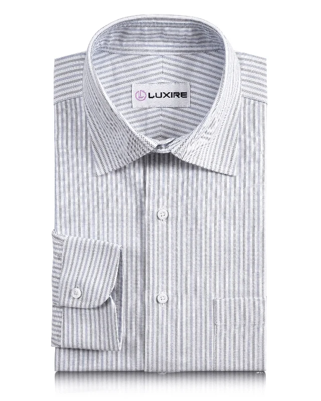 Relaxed Edge Warm Jackets Blue Navy University Stripes Classic Oxford