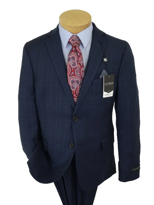 Urban Edge Bold Colors Lauren Ralph Lauren 35060 Boy's Suit - Plaid - Navy Blue