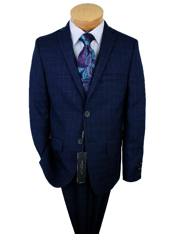 Minimal Luxe Outdoor Apparel Andrew Marc 36643 Boy's Skinny Fit Suit - Plaid - Blue Minimal Luxe Outdoor Apparel Andrew Marc 36643 Boy's Skinny Fit Suit - Plaid - Blue