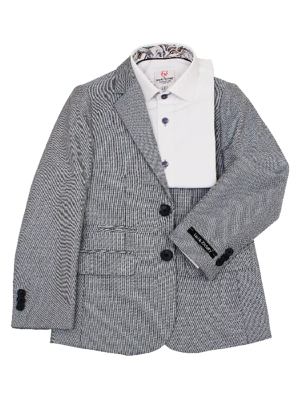 Sophisticated Rugged Formal Shirts Leo & Zachary 35572 Boy's Suit Separate Jacket - Basketweave - Navy/Silver Sophisticated Rugged Formal Shirts Leo & Zachary 35572 Boy's Suit Separate Jacket - Basketweave - Navy/Silver