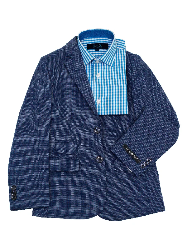 Timeless Urban Classic Fits Leo & Zachary 35577 Boy's Suit Separate Jacket - Birdseye - Ink/Sky Timeless Urban Classic Fits Leo & Zachary 35577 Boy's Suit Separate Jacket - Birdseye - Ink/Sky