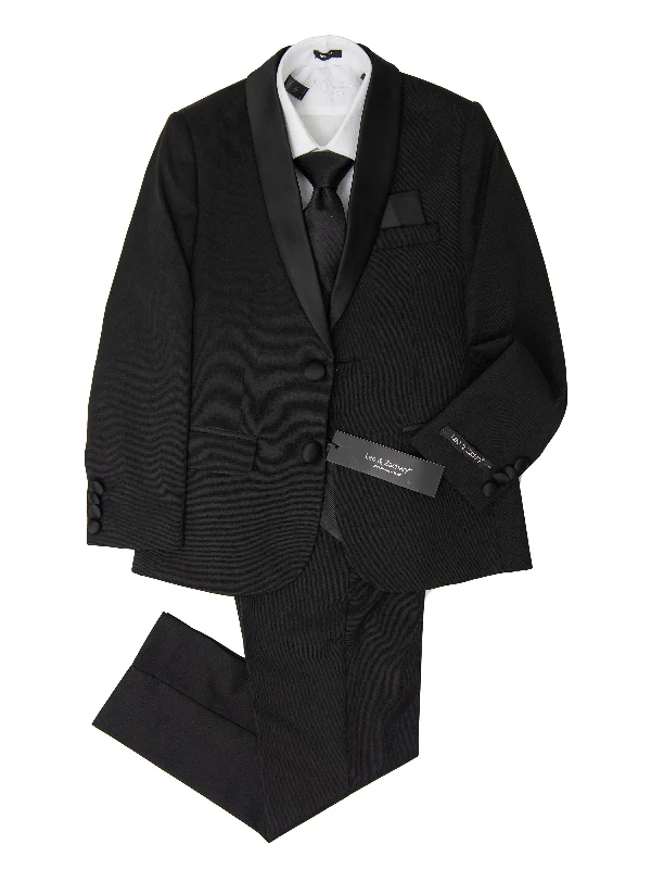 Contemporary Minimal Designer Pieces Leo & Zachary 36302 Boy's Skinny Fit Tuxedo - Shawl Collar - Solid - Black Contemporary Minimal Designer Pieces Leo & Zachary 36302 Boy's Skinny Fit Tuxedo - Shawl Collar - Solid - Black