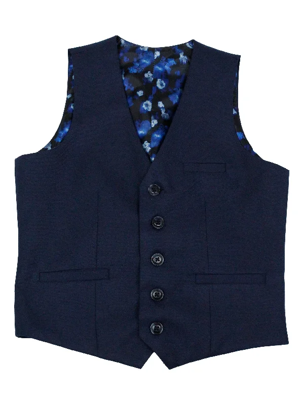 Retro Edge All-Day Wear Leo & Zachary 35587V Boy's Suit Separate Vest - Weave - Deep Blue Retro Edge All-Day Wear Leo & Zachary 35587V Boy's Suit Separate Vest - Weave - Deep Blue
