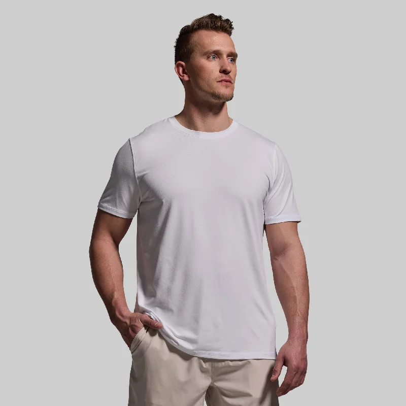 Retro Casual Soft Fabrics BP Premium Basic Crew (White)