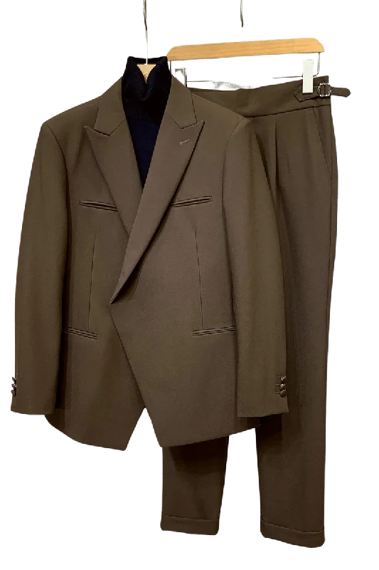 Casual Sleek Premium T-shirts Brown 1-Button Premium Slim Fit Suit