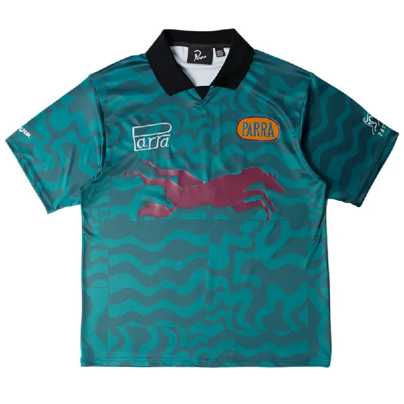 Smart Sophisticated Trendy Look BY PARRA SPORT FLAGE POLO SHIRT // DEEP SEA GREEN