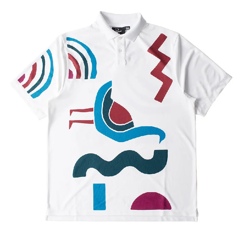 Polished Rugged Classic Fits BY PARRA TENNIS ANYONE? POLO SHIRT // WHITE