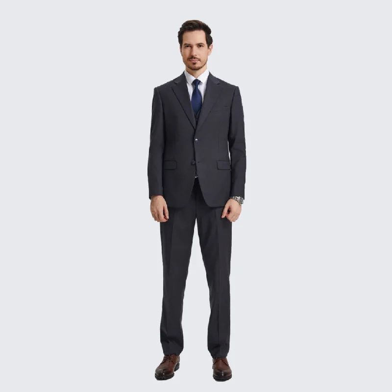 Classic Monochrome Outdoor Gear Men's Charcoal Suit Three Piece Set by Stacy Adams - Wedding - Prom Classic Monochrome Outdoor Gear Men's Charcoal Suit Three Piece Set by Stacy Adams - Wedding - Prom