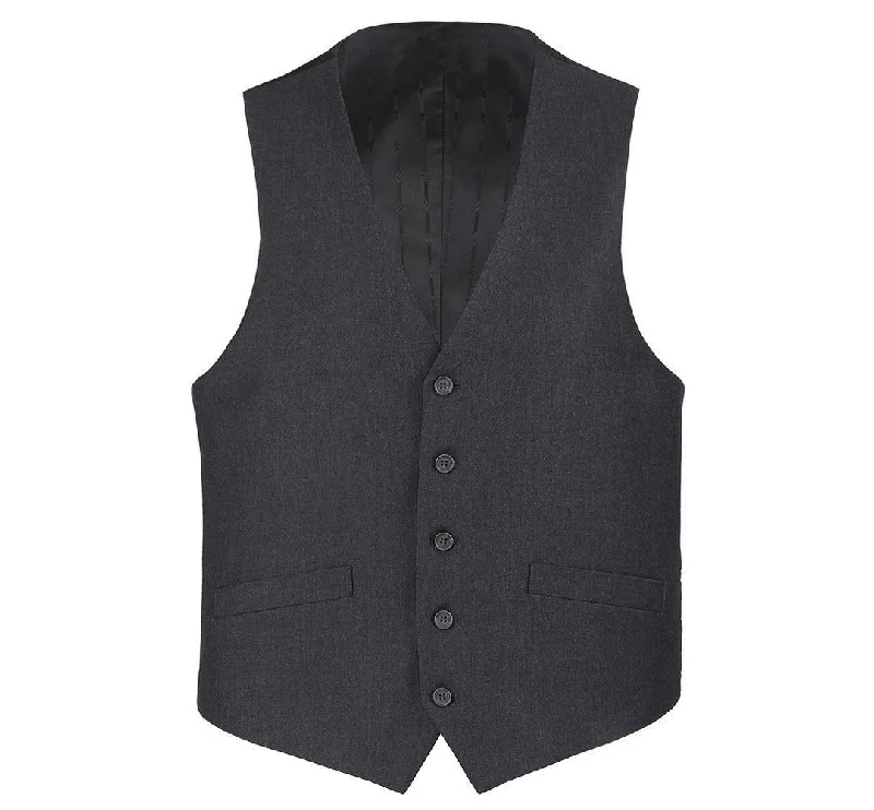 Retro Smart Simple Styles Charcoal Suit Separates Vest