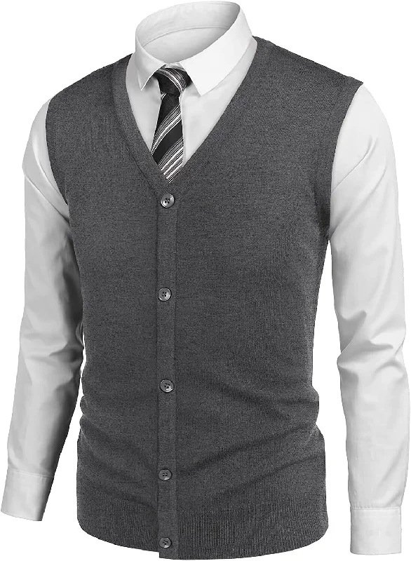 Street Chic Relaxed T-shirts Casual Sleeveless Knitted Button Cardigan Vest (US Only)