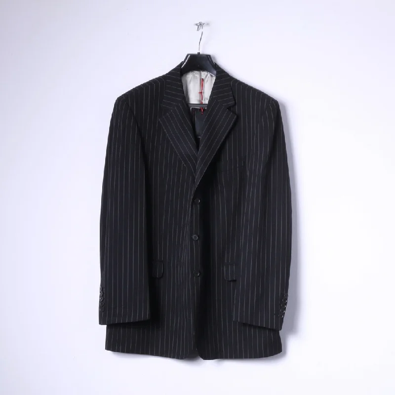 Casual Minimal Urban Outfits New River Island Mens 44R Blazer Black Striped Superior Quality Single Breasted Jacket Casual Minimal Urban Outfits New River Island Mens 44R Blazer Black Striped Superior Quality Single Breasted Jacket