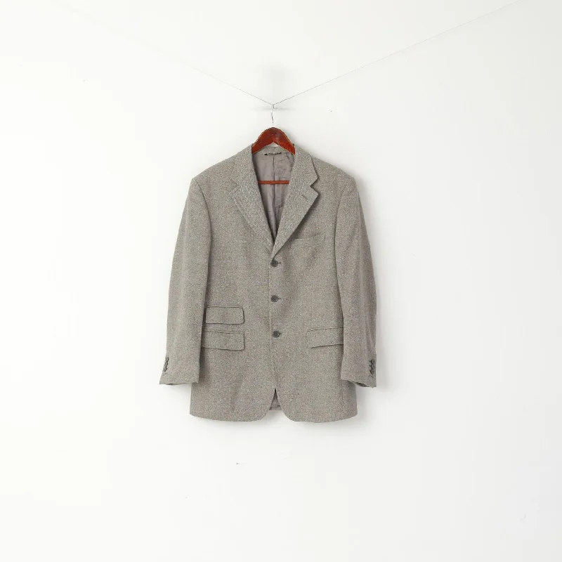 Urban Luxe Sleek Tops Maurizio Santini Men 48 38 Blazer Gray Wool Herringbone Made in Italy Jacket Urban Luxe Sleek Tops Maurizio Santini Men 48 38 Blazer Gray Wool Herringbone Made in Italy Jacket