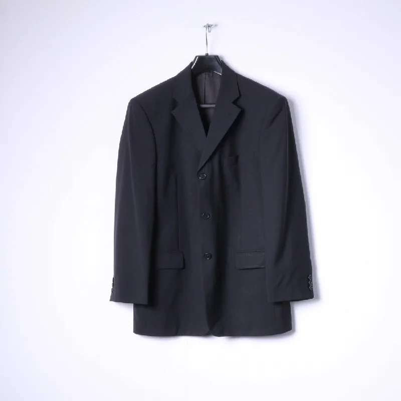 Modern Heritage All-Season Wear Balmain Paris Mens 40S Blazer Black 100% Wool Single Breasted Suit Jacket Modern Heritage All-Season Wear Balmain Paris Mens 40S Blazer Black 100% Wool Single Breasted Suit Jacket