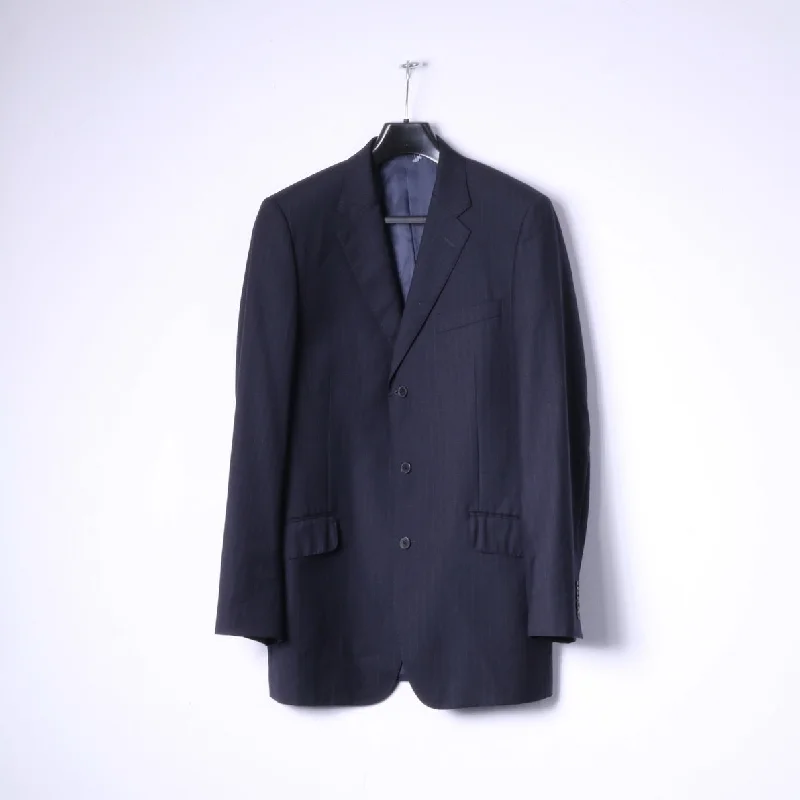 Urban Luxe Casual Shirts JAEGER Men 40 Blazer Navy Striped 100% Wool Single Breasted Jacket Urban Luxe Casual Shirts JAEGER Men 40 Blazer Navy Striped 100% Wool Single Breasted Jacket