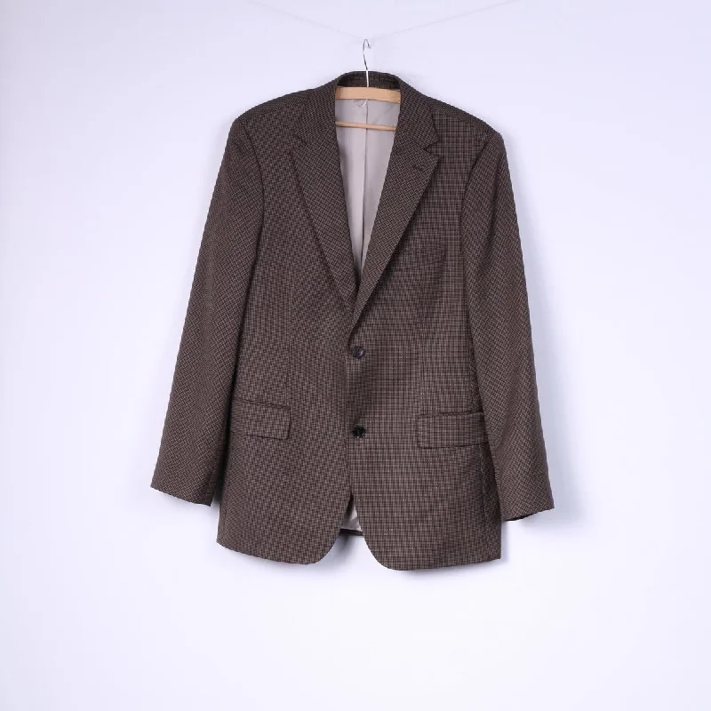 Classic Edge Trendy Sweaters Hugo Boss Men 50 40 Blazer Brown Pure Wool Single Breasted Jacket Classic Edge Trendy Sweaters Hugo Boss Men 50 40 Blazer Brown Pure Wool Single Breasted Jacket