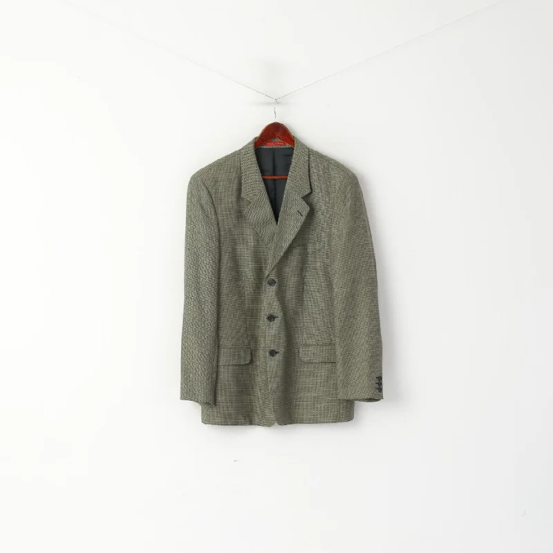 Understated Rugged Casual Wear Debenham & Freebody Men 44 54 Blazer Gray Vintage Wool Wool Check Grey Understated Rugged Casual Wear Debenham & Freebody Men 44 54 Blazer Gray Vintage Wool Wool Check Grey