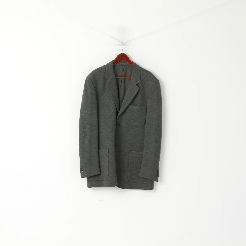 Polished Edge Weekend Gear Paul Costelloe Men 42 52 Blazer Gray Wool Plain Classic Single Breasted Jacket Polished Edge Weekend Gear Paul Costelloe Men 42 52 Blazer Gray Wool Plain Classic Single Breasted Jacket